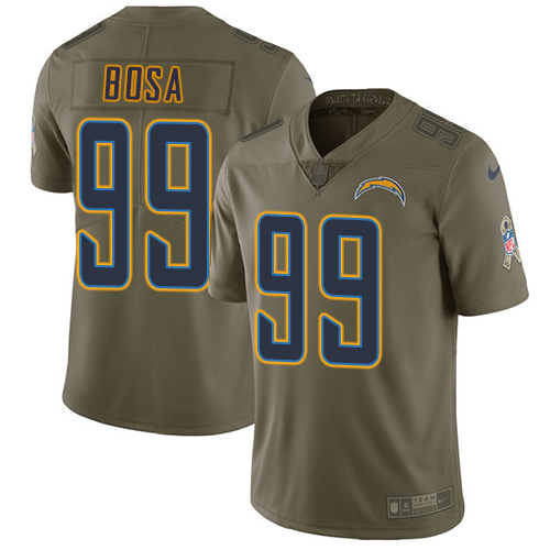 Nike Chargers #99 Joey Bosa Olive Men's Stitched NFL Limited Salute to Service Jersey - Click Image to Close